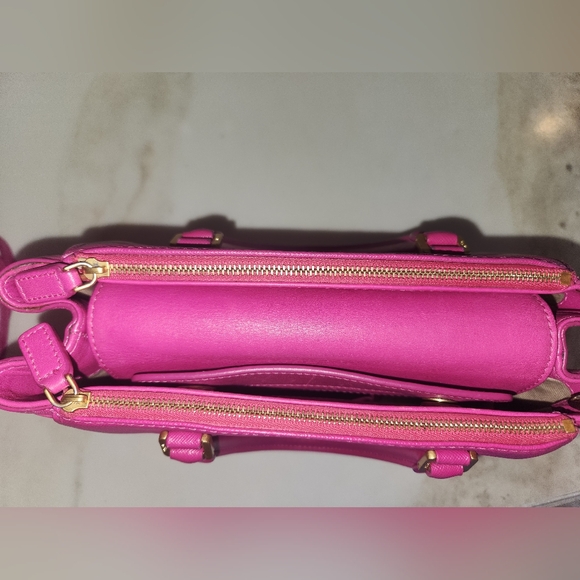 MCM Hot Pink Convertible Crossbody Bag! Stunning Color! Hard To Find Color! - Picture 5 of 16